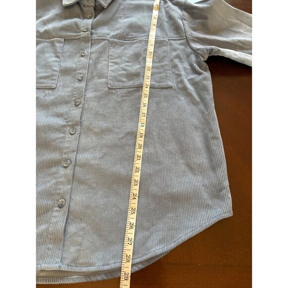 Cotton On NWT Lightweight Minimalist Preppy Corduroy Shacket Blue Size Medium - Picture 9 of 14